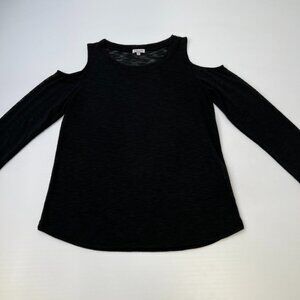 Splendid Blouse Women Medium Sheer Top Shirt Cold Shoulder Work Party Core Ex